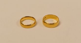 TWO 22ct WEDDING BANDS, 11.4gms total