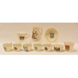 A PARCEL OF W.H.GOSS CRESTED CHINA, nine items in total together with one crested china cup (not