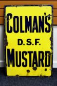 AN ENAMEL SIGN FOR 'COLMAN'S D.S.F MUSTARD', 92 x 61cms