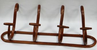 A BENT-WOOD CEILING-MOUNTED COAT & SCARF RAIL of four-sections, 79cms long BBC Bargain Hunt