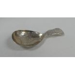 NEWCASTLE HALLMARKED VICTORIAN SILVER CADDY-SPOON with bright-cut floral decoration, Newcastle 1850,