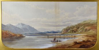 HENRY QUAST watercolour - Scottish Highlands entitled 'View on Loch Etive', signed verso, 32 x
