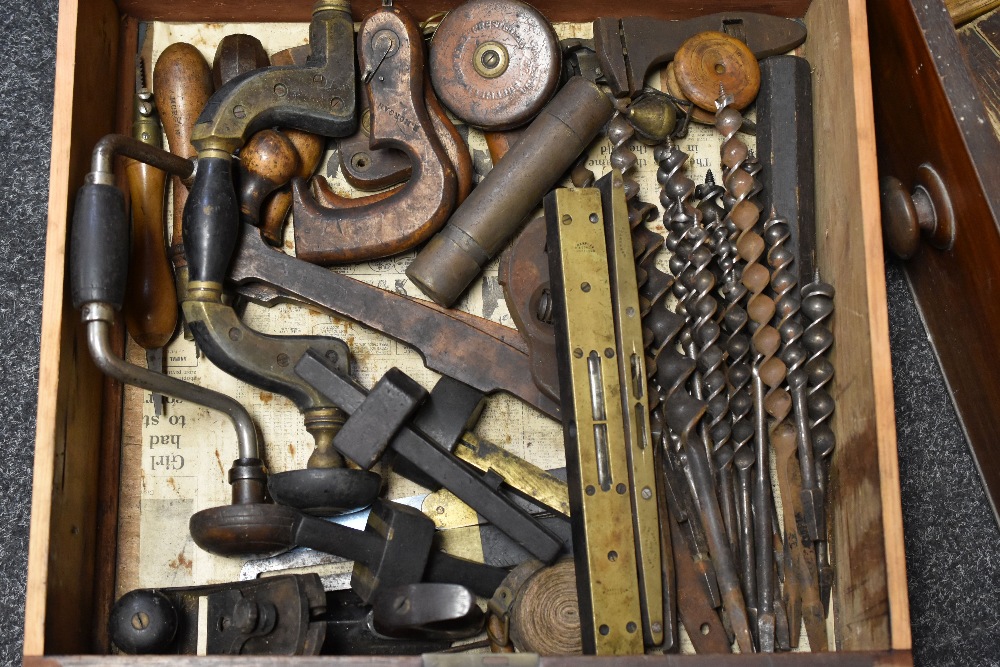 QUANTITY OF VARIOUS CARPENTERS TOOLS incl. drills, saws, mallets etc, all embossed with the name - Image 3 of 3