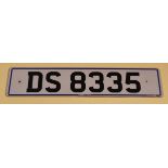 Car registration number plate - DS 8335 - with retention certificate