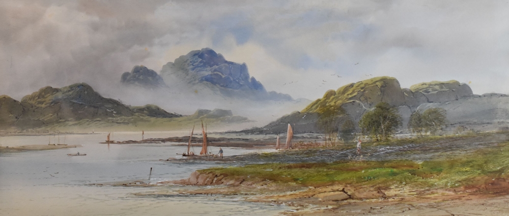 R.T. WILDING watercolours, a pair - depicting sailing and rowing boats at river mouth and sailing - Image 2 of 2