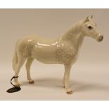 A BESWICK STANDING DAPPLED GREY HORSE 'COMMENARA CHAMPION - TERESE OF LEAN' still with Beswick