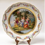 A LATE TWENTIETH CENTURY MEISSEN CHARGER OF SECOND QUALITY with a large internal classical depiction