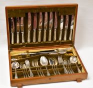 NEAR COMPLETE SILVER / PART SILVER CANTEEN OF CUTLERY, approx 63.2ozs in weight excluding twelve pa