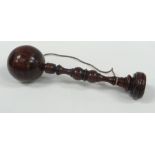 A TURNED OLIVE WOOD BILBOQUET, 24cms long BBC Bargain Hunt