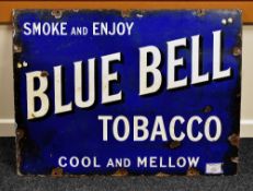 AN ENAMEL SIGN FOR 'BLUE BELL TOBACCO', 77 X 102cms