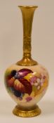 ROYAL WORCESTER FRUIT PAINTED VASE BY KITTY BLAKE includes berries, leaves and flowers to the