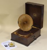 A RARE HMV STERLING PRIMAX WIND-UP GRAMOPHONE ('No Soundbox, No Tone Arm, No Horn') with original