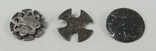 THREE SILVER BROOCHES