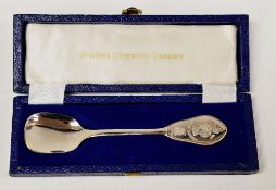 A CASED LIMITED EDITION (476/7500) COMMEMORATIVE SILVER SPOON for Queen Elizabeth II Jubilee, with