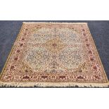 IVORY AND GOLD GROUND CASHMERE RUG in all over design, 229 x 155 cms