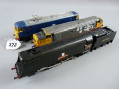 A Hornby Railways SR 'Battle of Britain Dartmoor', a Hornby Class 37 BR diesel locomotive and a