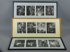 CARL F HODGSON three framed sets of four limited edition black and white prints - men at work,