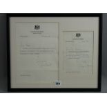Two framed letters to the late Miss Beata Brookes MEP from Prime Minister Margaret Thatcher, dated