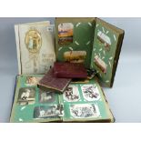 Three vintage postcard albums and contents, five hundred plus postcards, mainly vintage including
