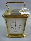 A modern brass encased non-striking carriage clock with presentation plate for 1993