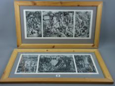 CARL F HODGSON two frames of three limited edition (2/4) artist's proof black and white prints,