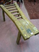 An antique pine sheep shearing bench, 50 cms high, 125 cms long