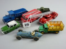 Seven Marklin and Dinky diecast vehicles including a Marklin fire engine no. 8023 'Made in Western