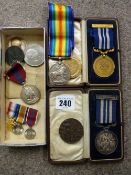 A small parcel of medals and ribbons - First World War, RSPCA etc and a Glynceiriog Council School