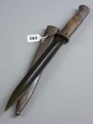 A World War II K98 bayonet, the blackened blade marked 1759 and 44ASW to the reverse in a matching