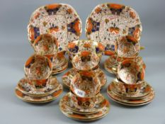 A Davenport Imari '3545' pattern thirty nine piece teaset (two cups and one side plate cracked,