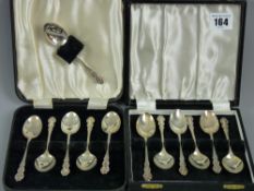 A cased set of six classically styled hallmarked silver teaspoons, Birmingham 1971 and a further six