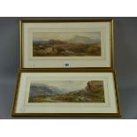 WILLIAM L APPLETON watercolours, a pair - Dolwyddelan Moors, each with farmers and their stock,