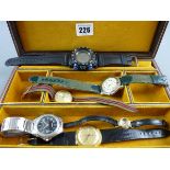 A PARCEL OF WRISTWATCHES, five gentleman's wristwatches and a lady's wristwatch