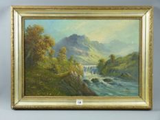 JOEL OWEN oil on canvas - tumbling falls on the Lledr with mountain backdrop, signed and