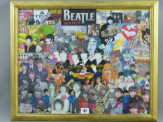 CARL F HODGSON a collage featuring The Beatles and entitled 'Beatlemania', monogrammed, 39 x 49cms