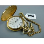 A ROTARY PLAIN HUNTER POCKET WATCH, a yellow metal plain hunter pocket watch with sweep seconds dial