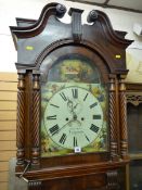 A 19TH CENTURY MAHOGANY LONGCASE CLOCK by John Jones, Aberystwyth, arched hood with broken swan neck