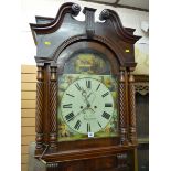 A 19TH CENTURY MAHOGANY LONGCASE CLOCK by John Jones, Aberystwyth, arched hood with broken swan neck