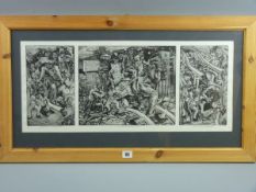 CARL F HODGSON limited edition (2/4) triptych 'Misfortunes of the Population' based on a nursery