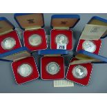 COMMEMORATIVE COINS, seven Royal Mint 1977 Jubilee coins