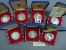 COMMEMORATIVE COINS, seven Royal Mint 1977 Jubilee coins