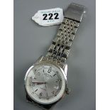 A GENTLEMAN'S ROTARY WRISTWATCH, stainless steel encased waterproof and calendar wristwatch with