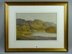 WARREN WILLIAMS ARCA watercolour - Lake District scene 'Derwent Water' with yacht on a river,