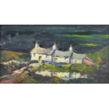 CHARLES WYATT WARREN oil on board - Anglesey smallholding, signed and entitled verso with artist's