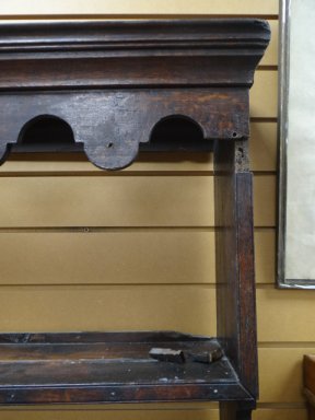 AN EARLY NINETEENTH CENTURY WELSH OAK DRESSER, the base with an arrangement of six drawers and - Image 5 of 18