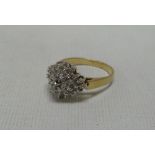 A DIAMOND CLUSTER & 14K, 4.3gms