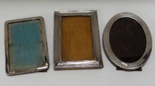 THREE SILVER PORTRAIT FRAMES