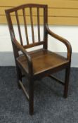 A WELSH FARM HOUSE ARMCHAIR with lath back, late eighteenth/early nineteenth century, probably