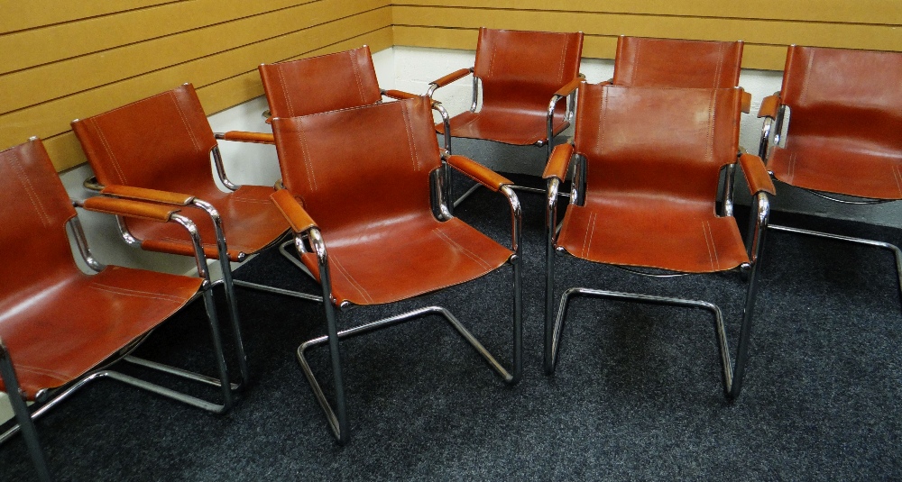 A SET OF EIGHT CHAIRS BY MART STAM, maker's mark for Matteograssi (1899-1986)