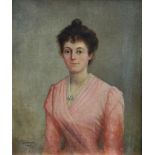 CHAUSSEMIER oil on canvas - half-portrait of a lady, signed and dated 1900, 45 x 37cms